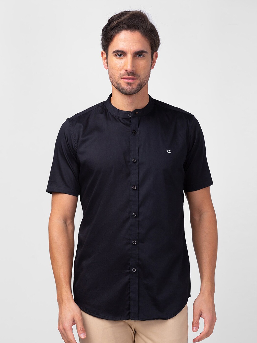 

Kenneth Cole Men Slim Fit Casual Cotton Shirt, Black