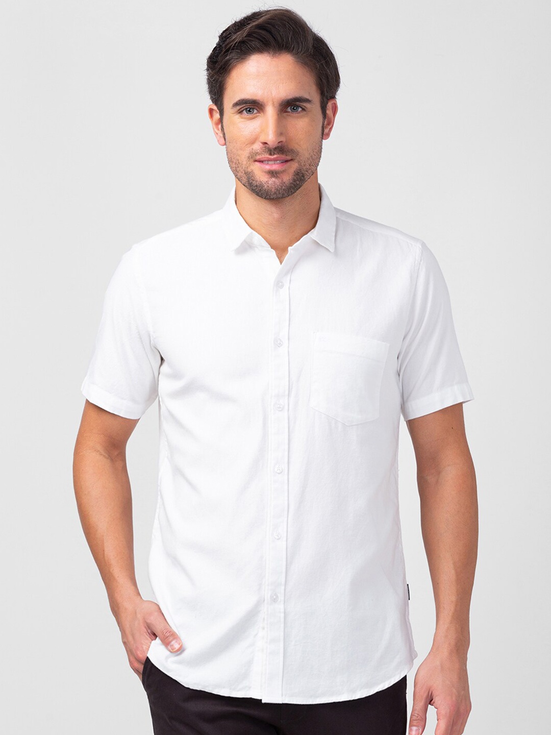 

Kenneth Cole Men Slim Fit Casual Cotton Shirt, White