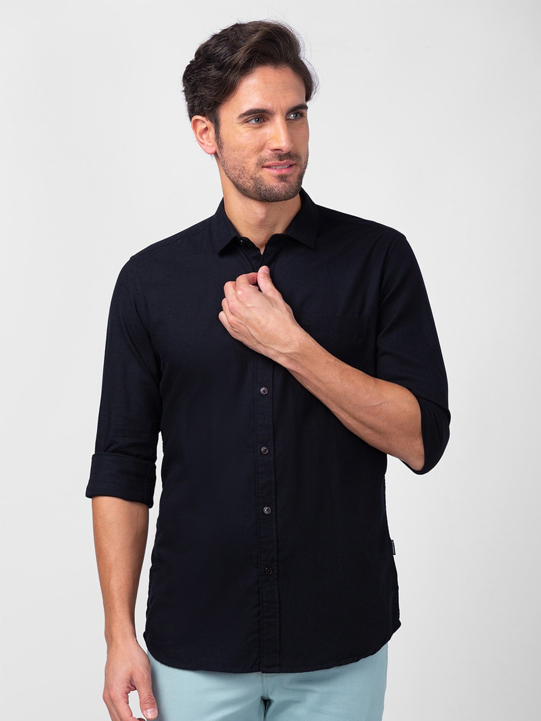 

Kenneth Cole Men Cotton Slim Fit Casual Shirt, Black