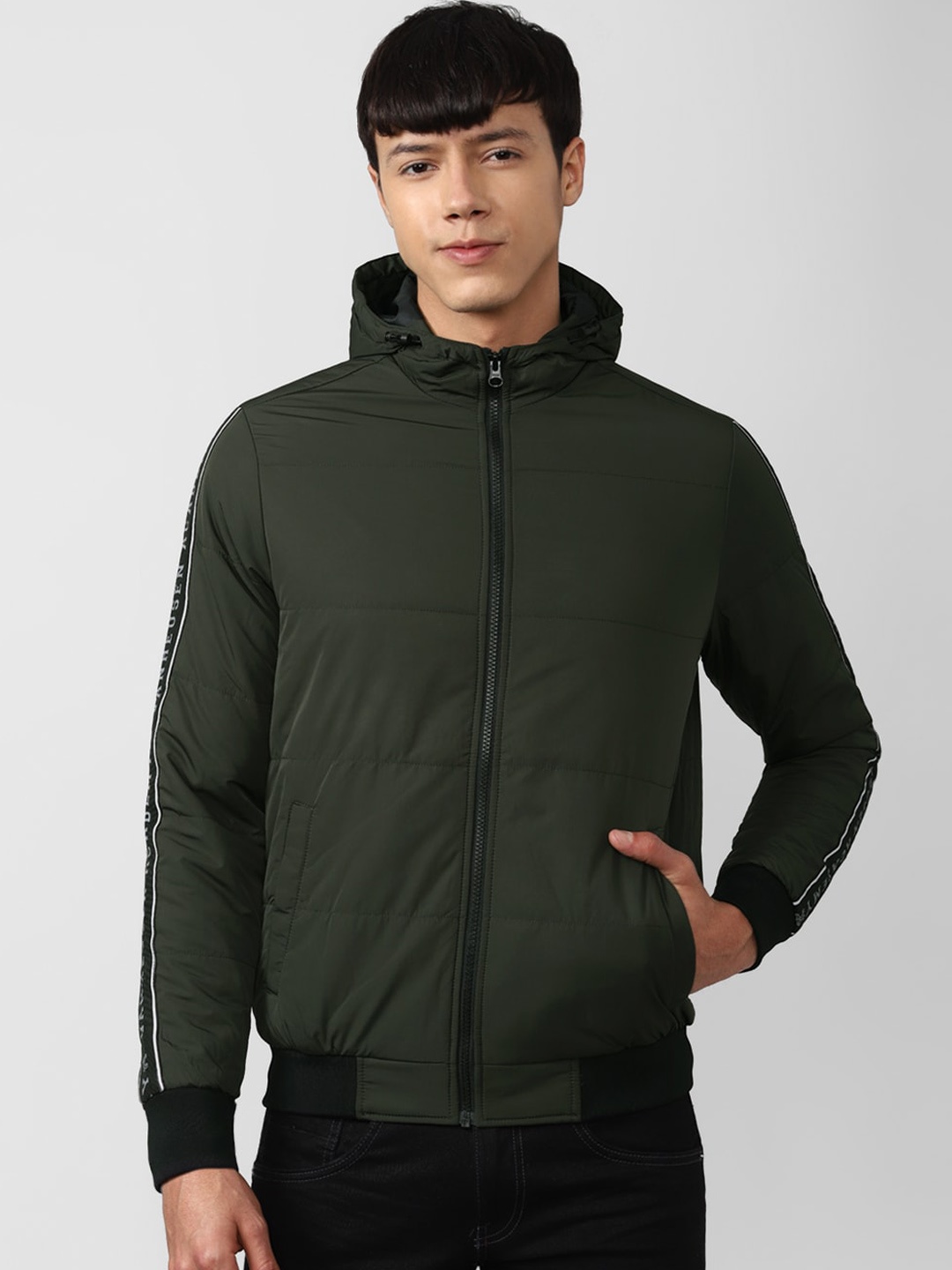 

Van Heusen ACADEMY Men Solid Padded Jacket, Green