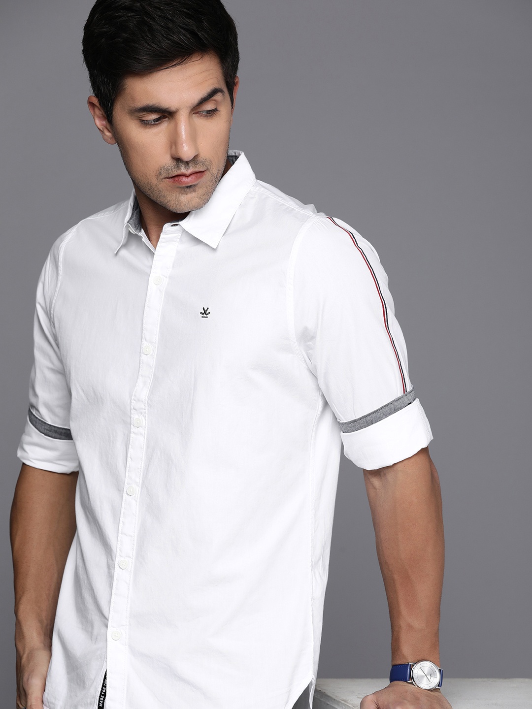 

WROGN Men Slim Fit Pure Cotton Casual Shirt, White