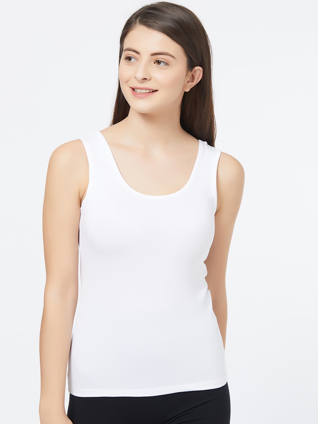 

Soie Women Cotton Spandex Camisole, White