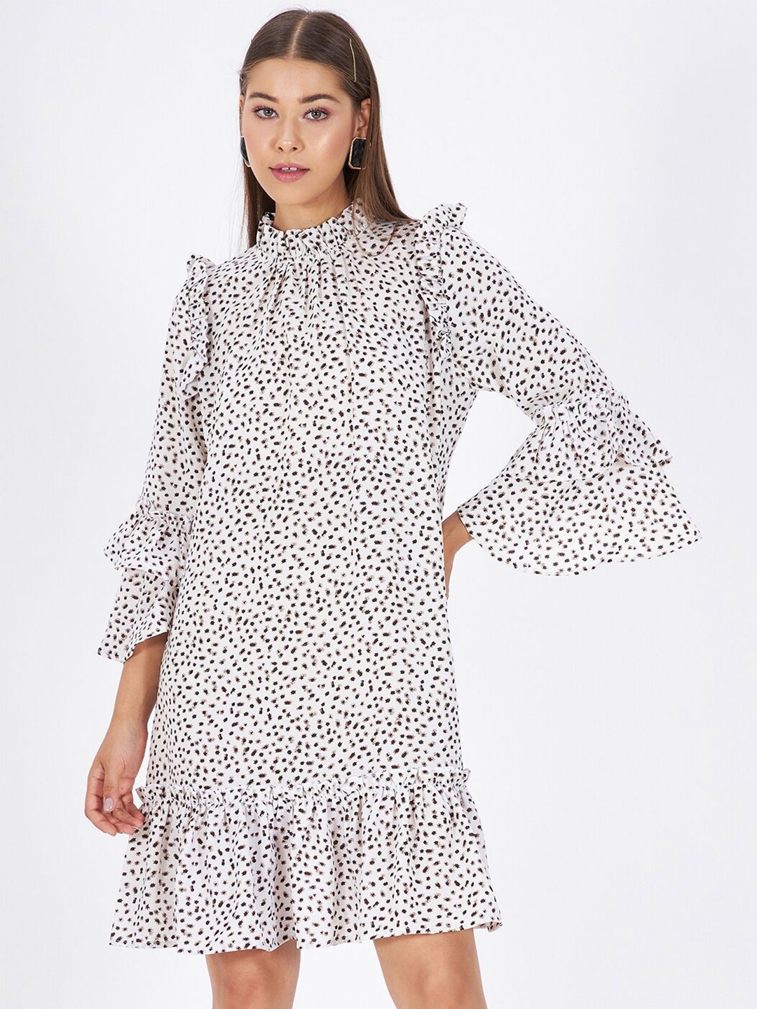 

Kibo A-Line Ruffle Dress, White