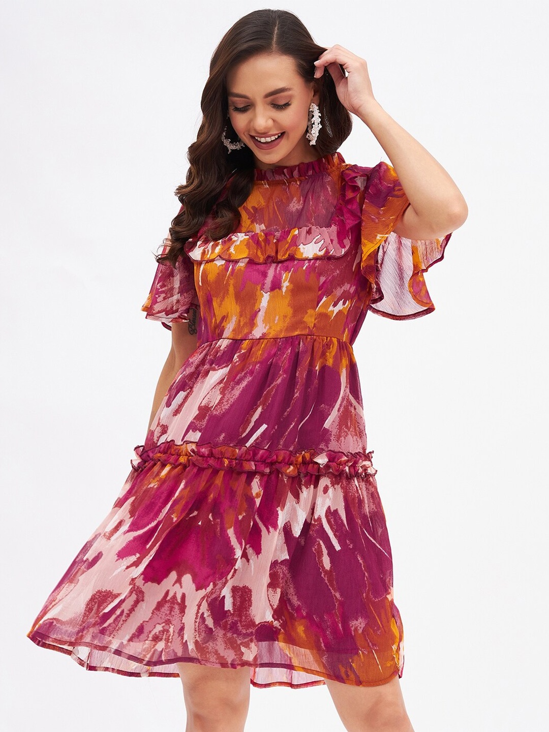 

Kibo Chiffon A-Line Dress, Magenta