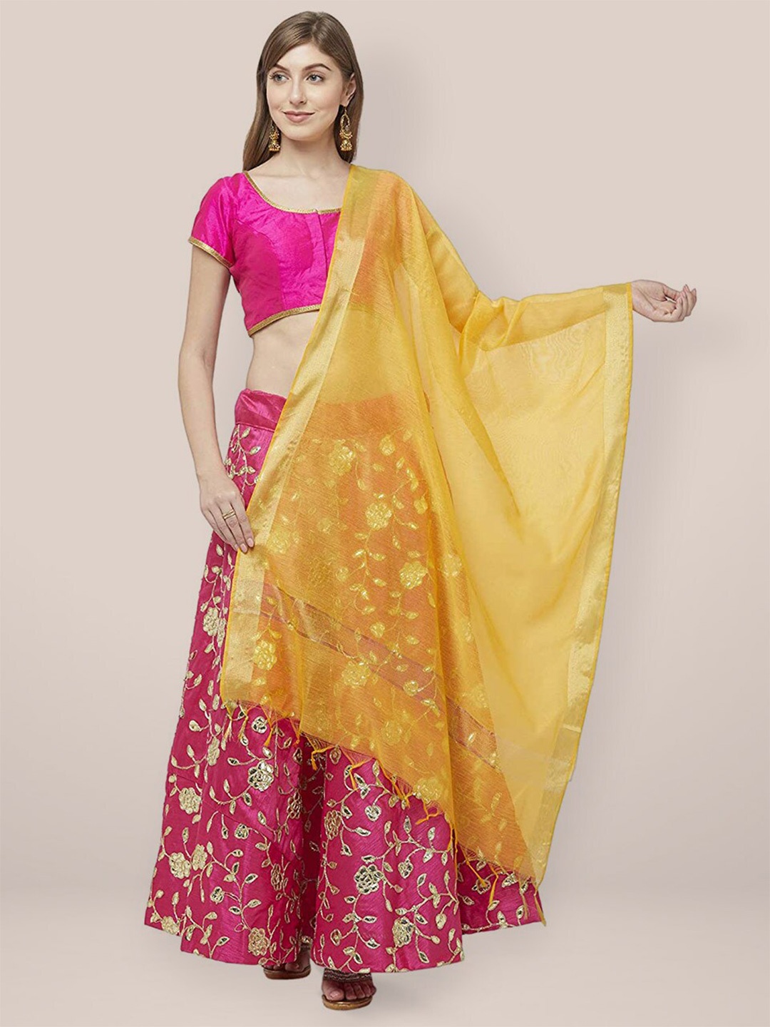 

Dupatta Bazaar Cotton Silk Dupatta, Yellow