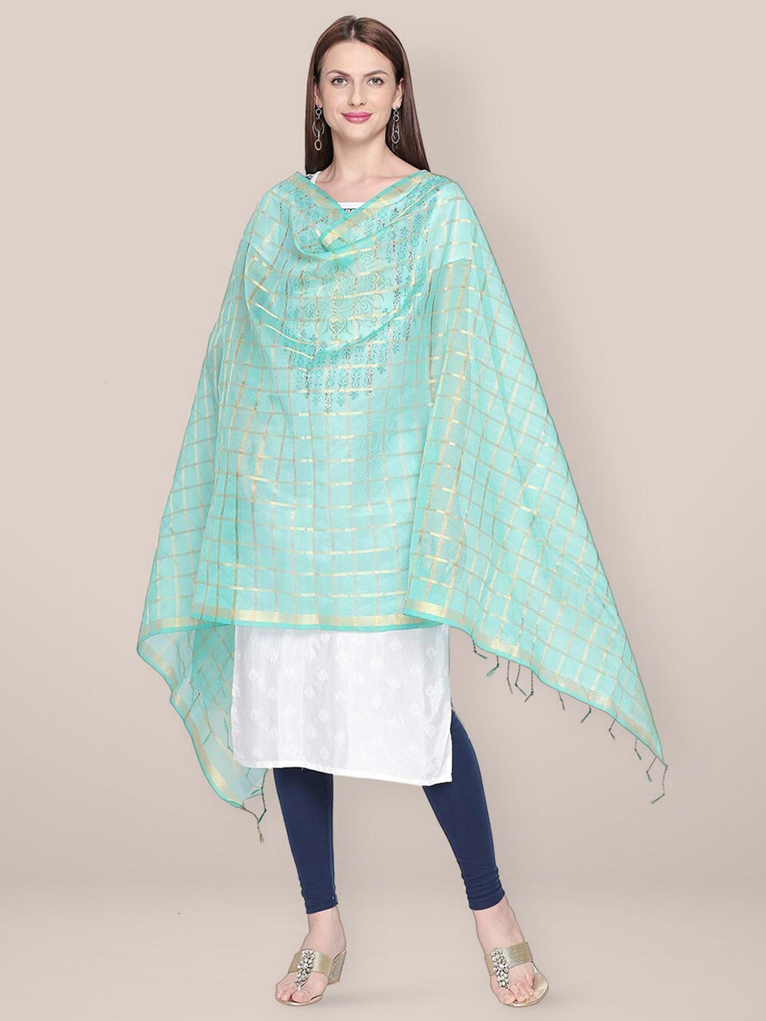 

Dupatta Bazaar Woven Design Dupatta, Sea green