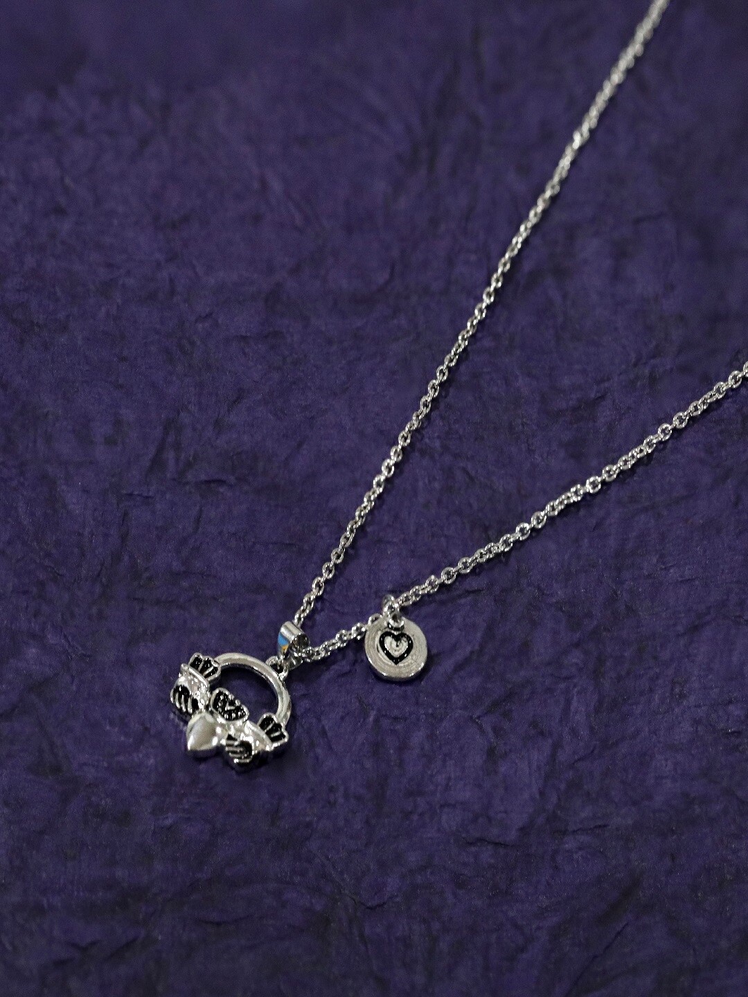 

Mahi Rhodium-Plated Heart Coin Charm Pendant, Silver