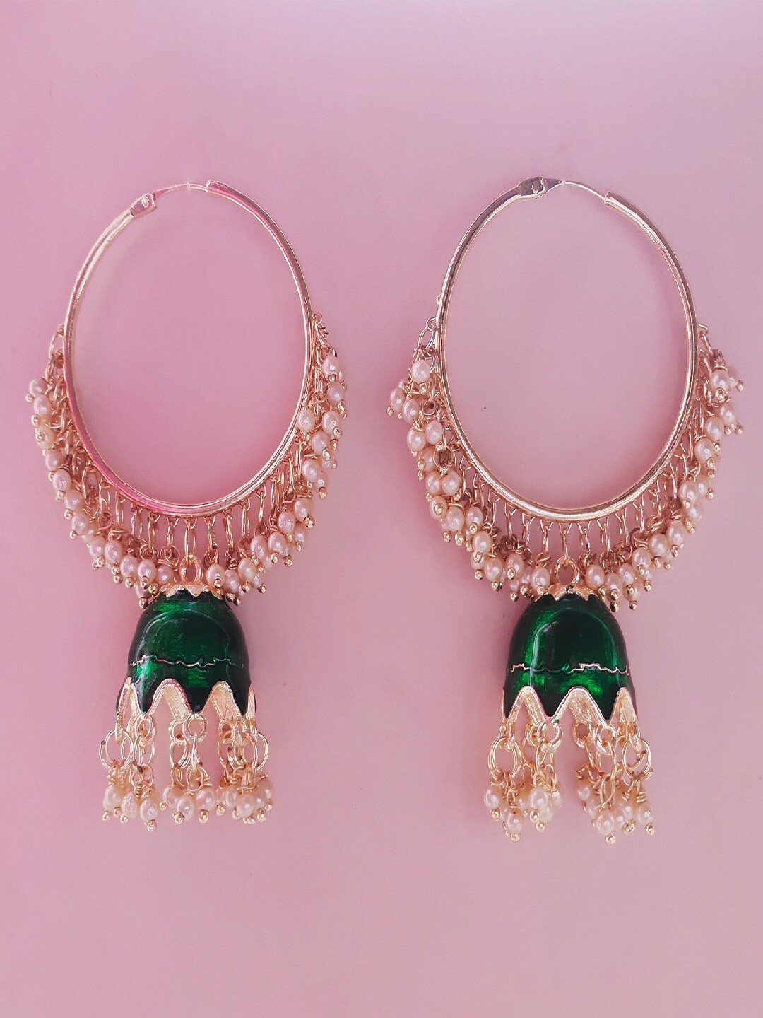 

Mahi Gold Plated Contemporary Jhumkas Earrings, White