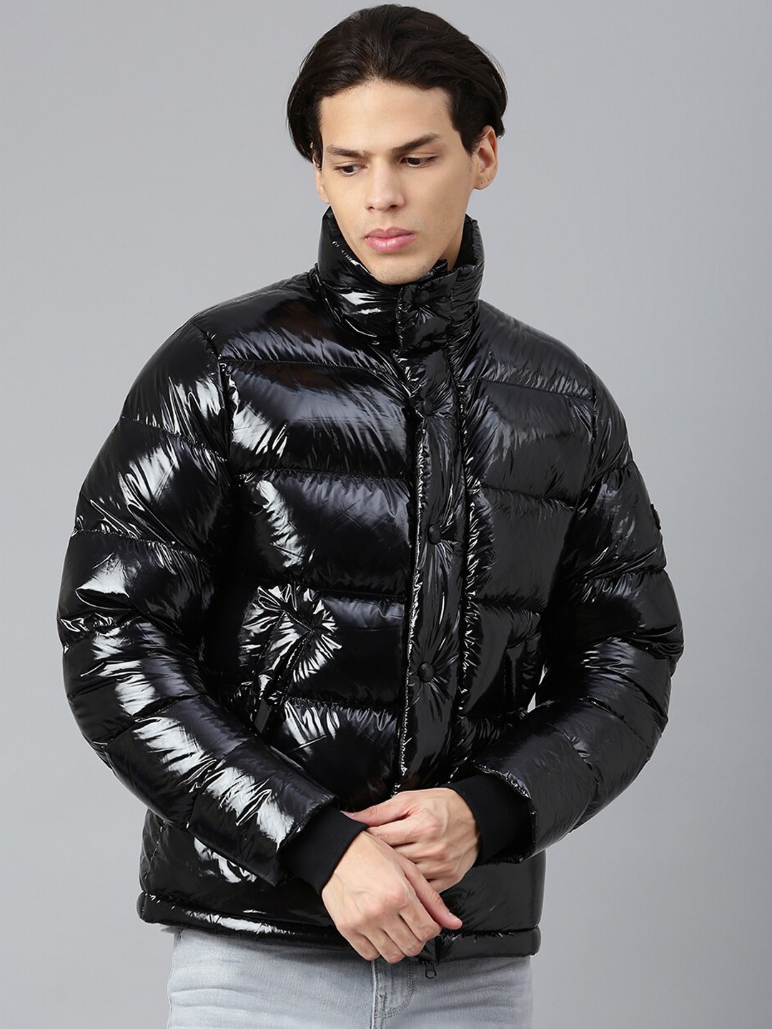 

Woods Men Solid Puffer Jacket, Black