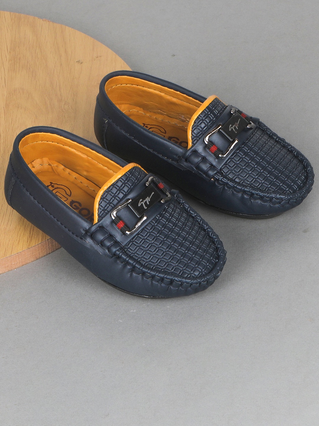 

FEETWELL SHOES Boys Woven Design Loafers, Navy blue