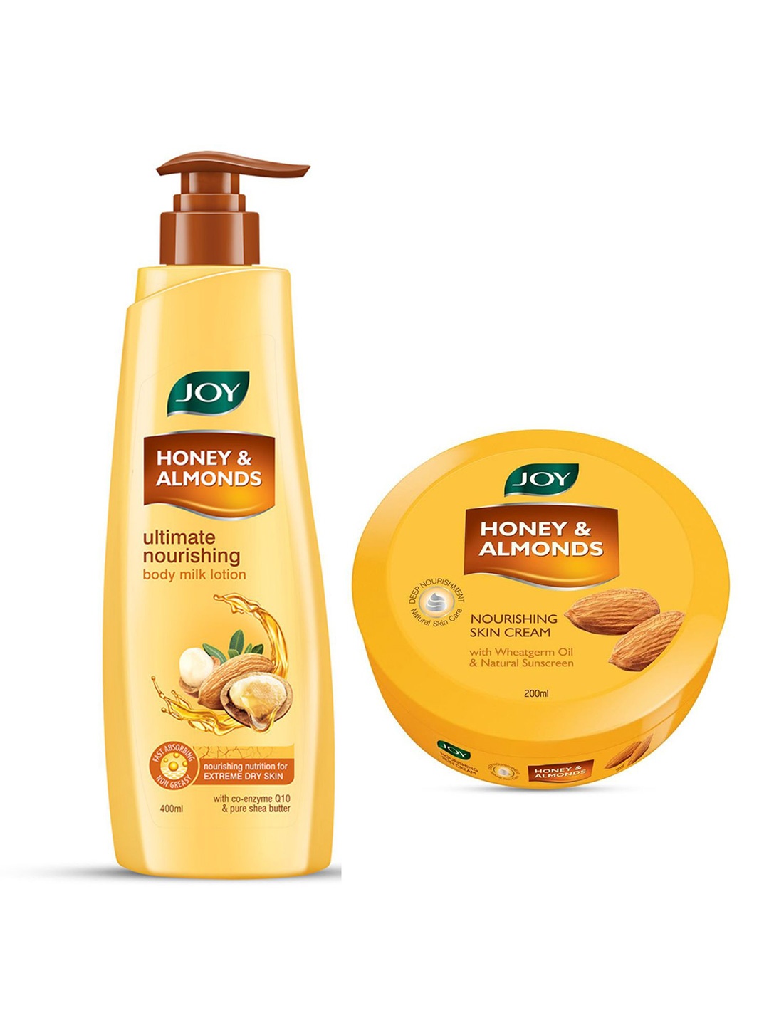 

JOY Signature Honey Almonds Body Milk Lotion & Cream Combo - 400ml + 200ml
