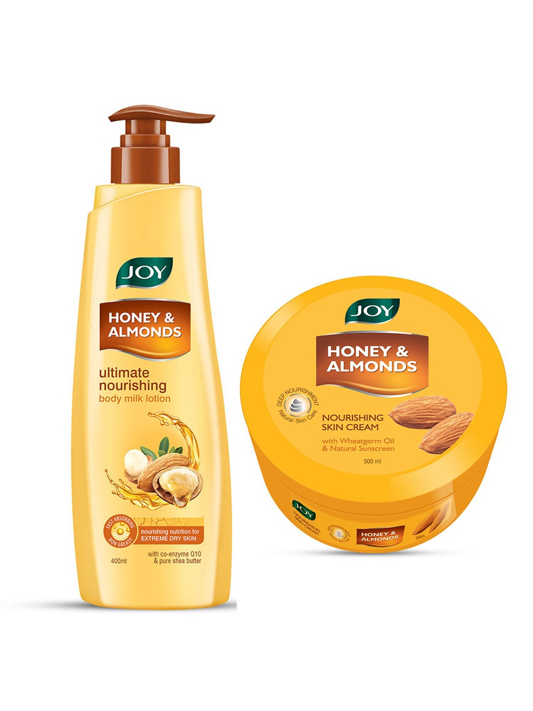 

JOY Signature Honey Almonds Body Milk Lotion & Cream Combo - 400ml + 500ml