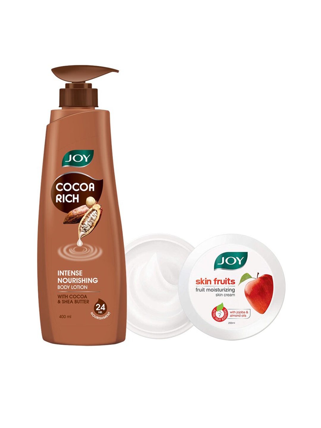 

JOY Cocoa Rich Intense Nourishing Body Lotion 400ml & Fruits Skin Cream 200ml, White