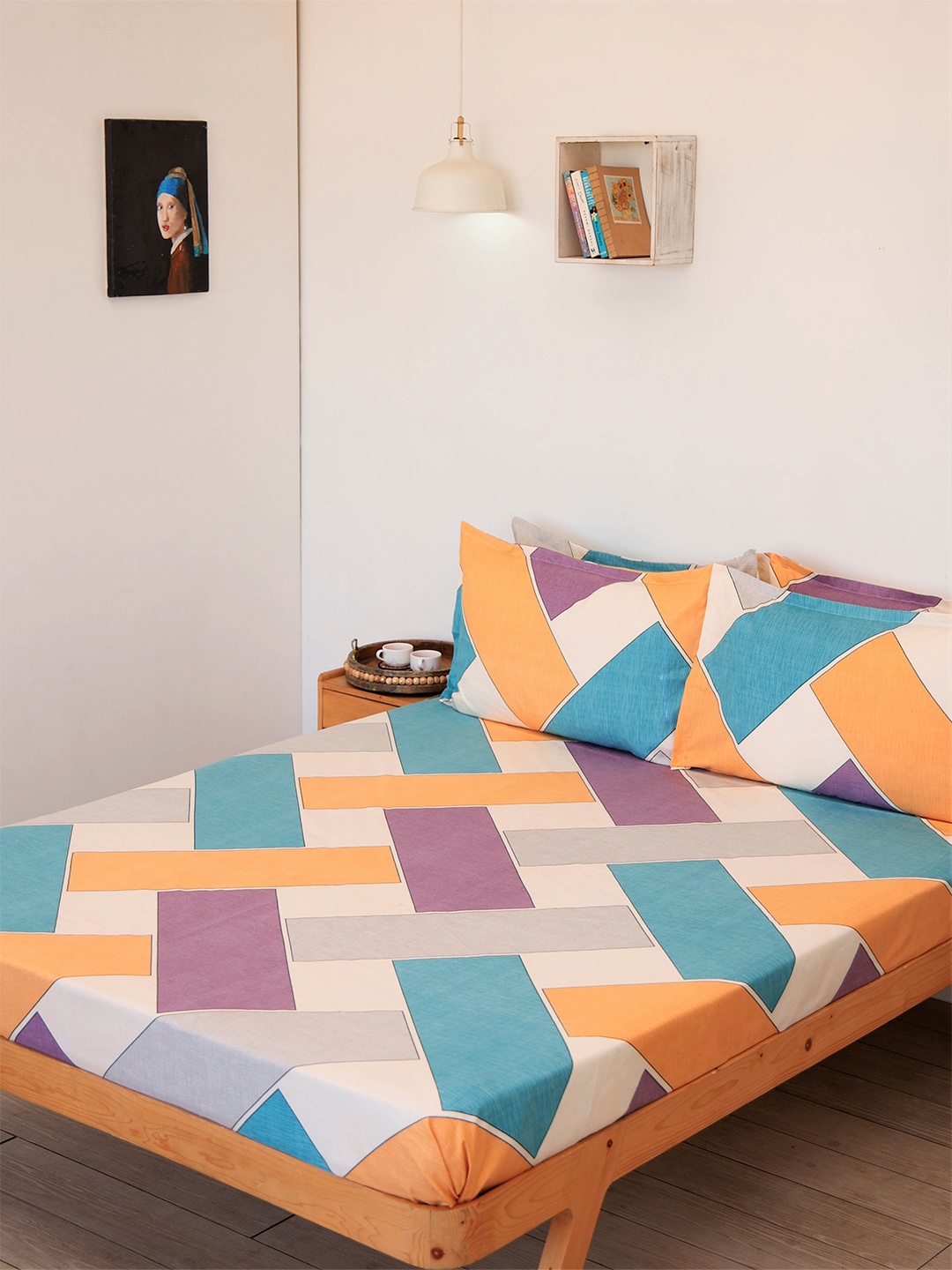 

Ariana Grey & Purple Geometric 144 TC Queen Bedsheet with 2 Pillow Covers