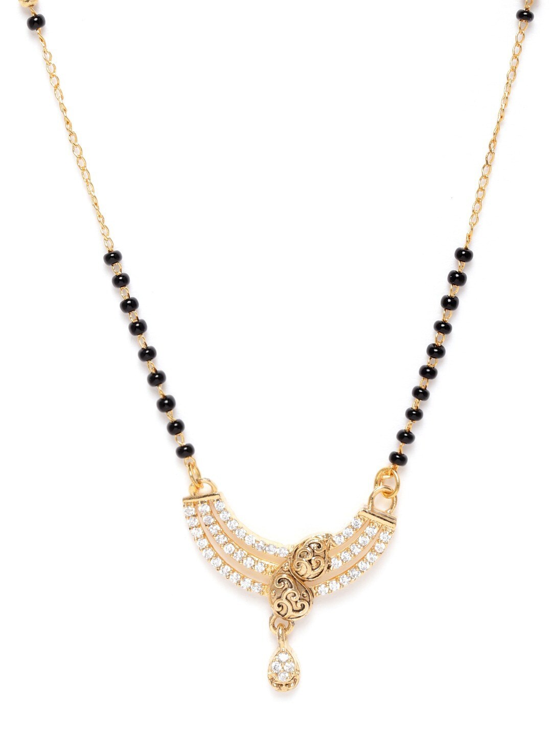 

JEWELS GEHNA Gold-Plated AD-Studded Mangalsutra