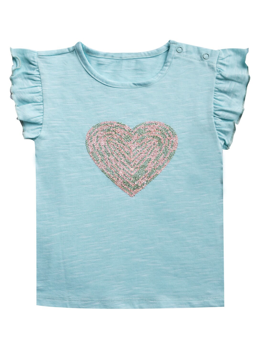 

milou Girls Embellished Cotton Top, Blue