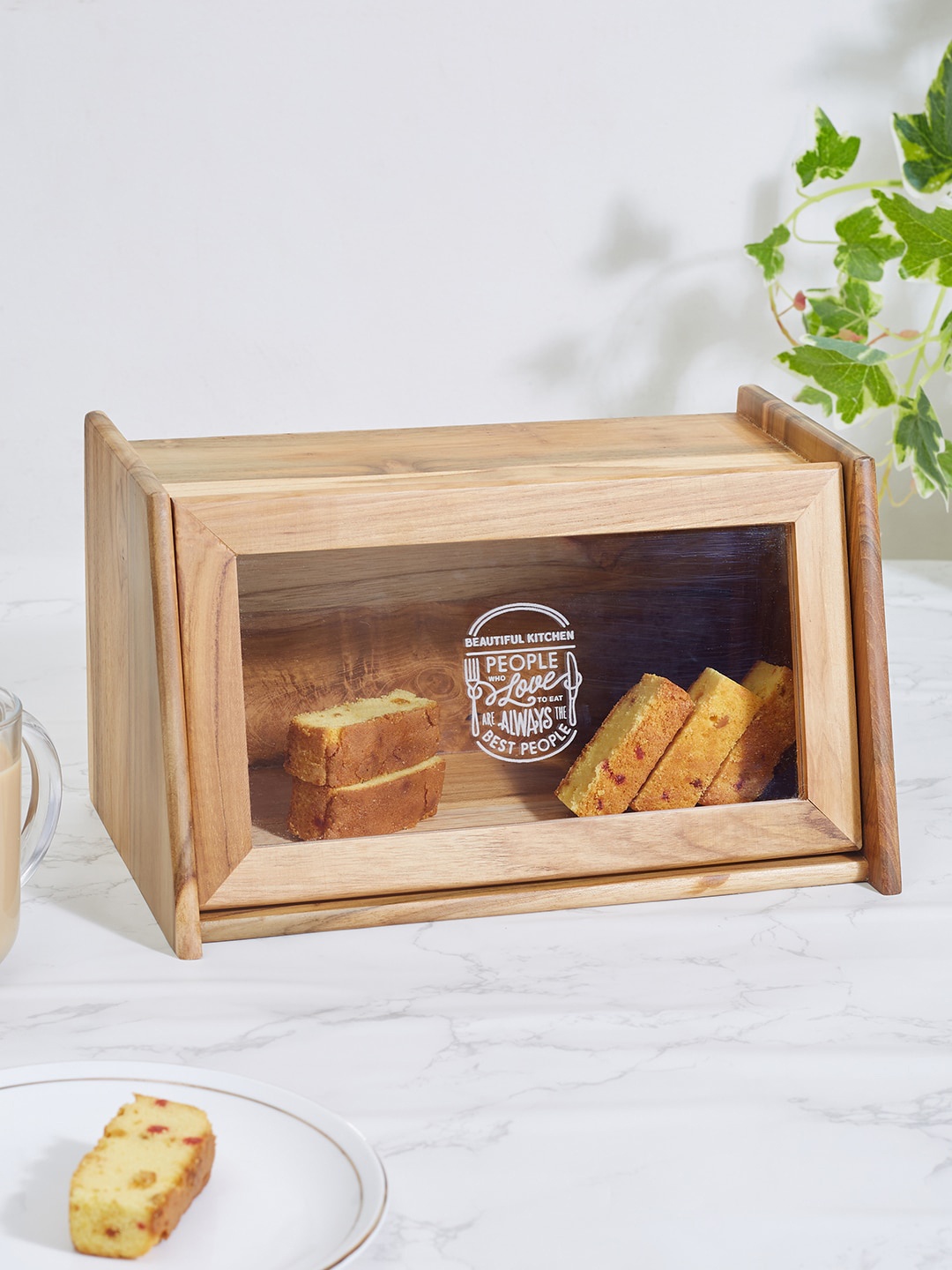

HomeTown Brown Wood & Acrylic Bread Box
