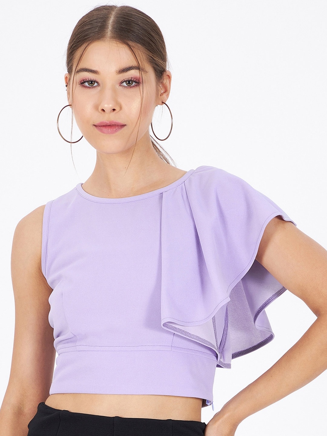 

Kibo Ruffles Crop Top, Lavender