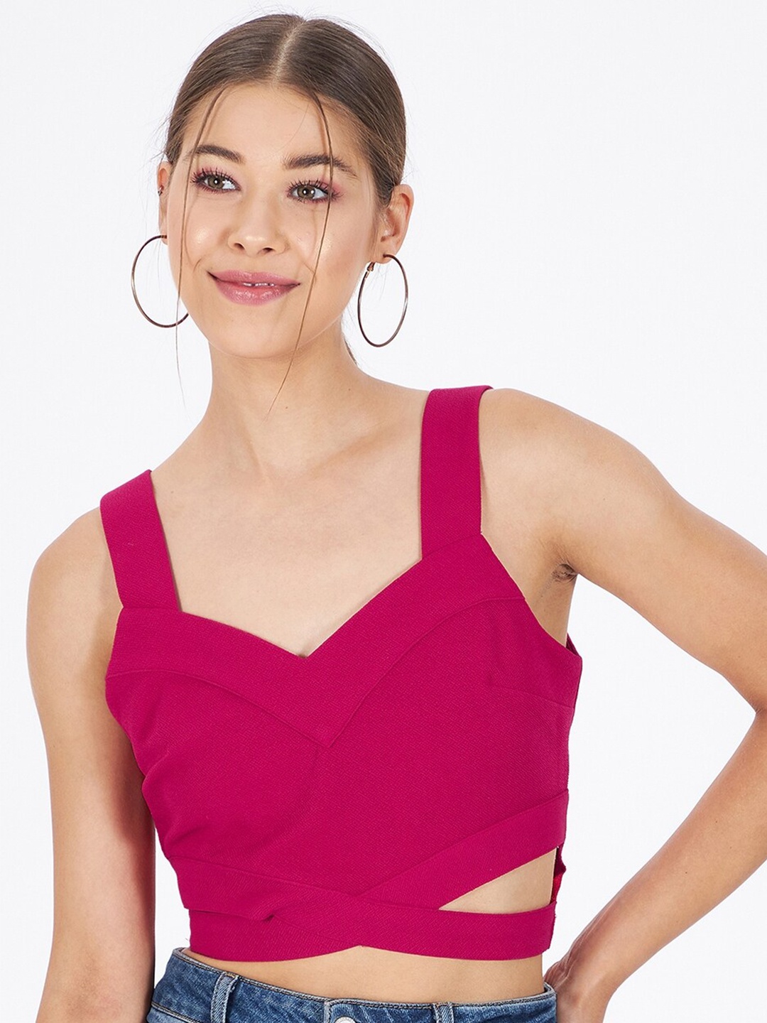 

Kibo Bralette Crop Top, Pink