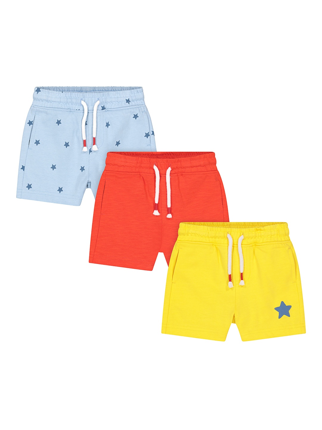 

mothercare Boys Pack Of 3 Regular Fit Cotton Shorts, Yellow