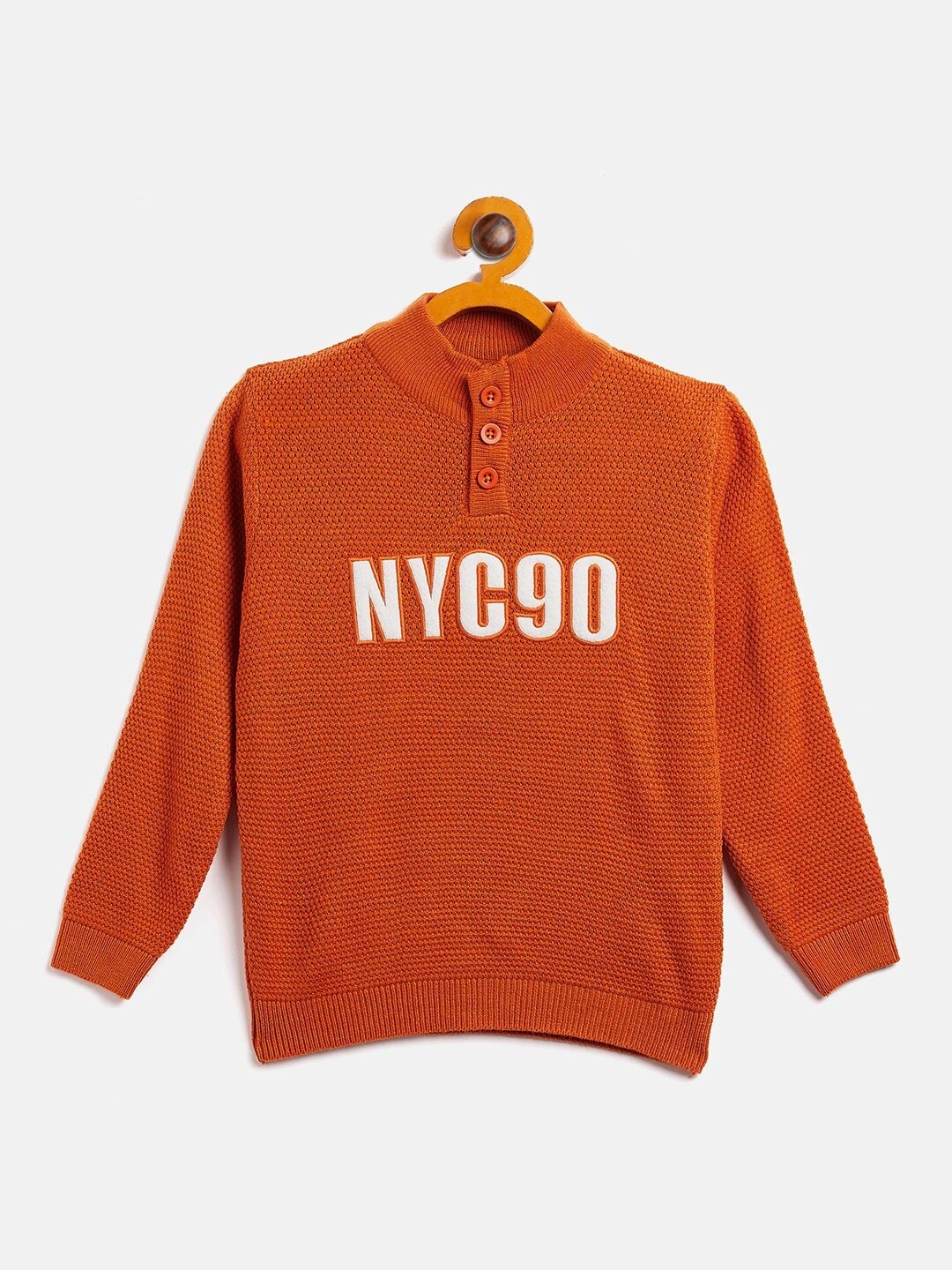 

Duke Boys Typography Applique Acrylic Pullover, Orange
