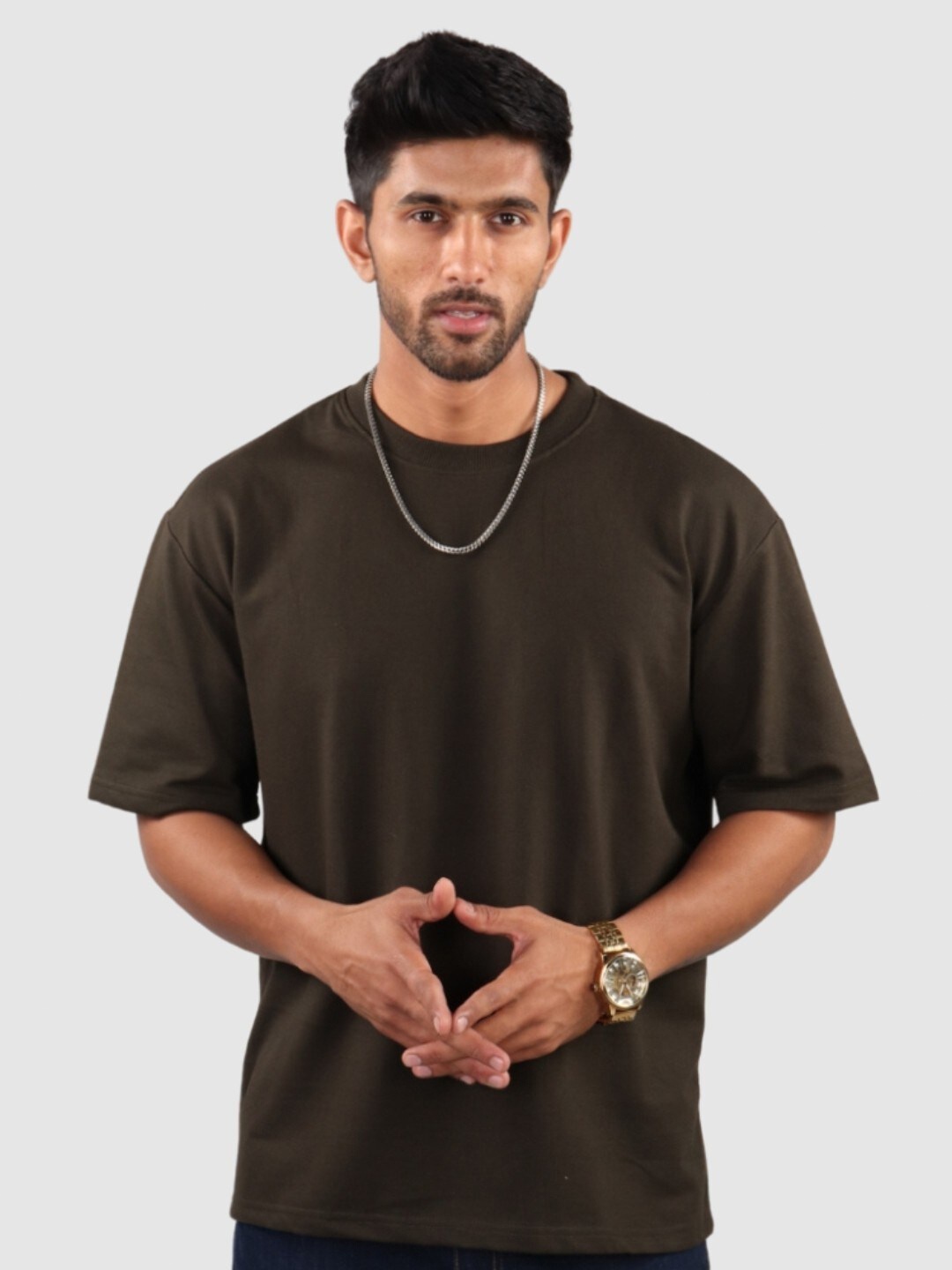 

The Label Bar Round Neck Cotton T-shirt, Olive