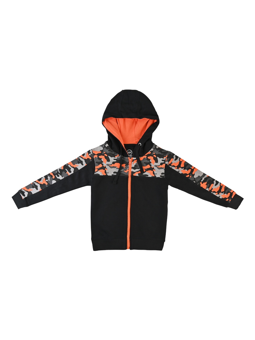

Nuluv Kids Printed Hooded Pure Cotton Sweatshirt, Black