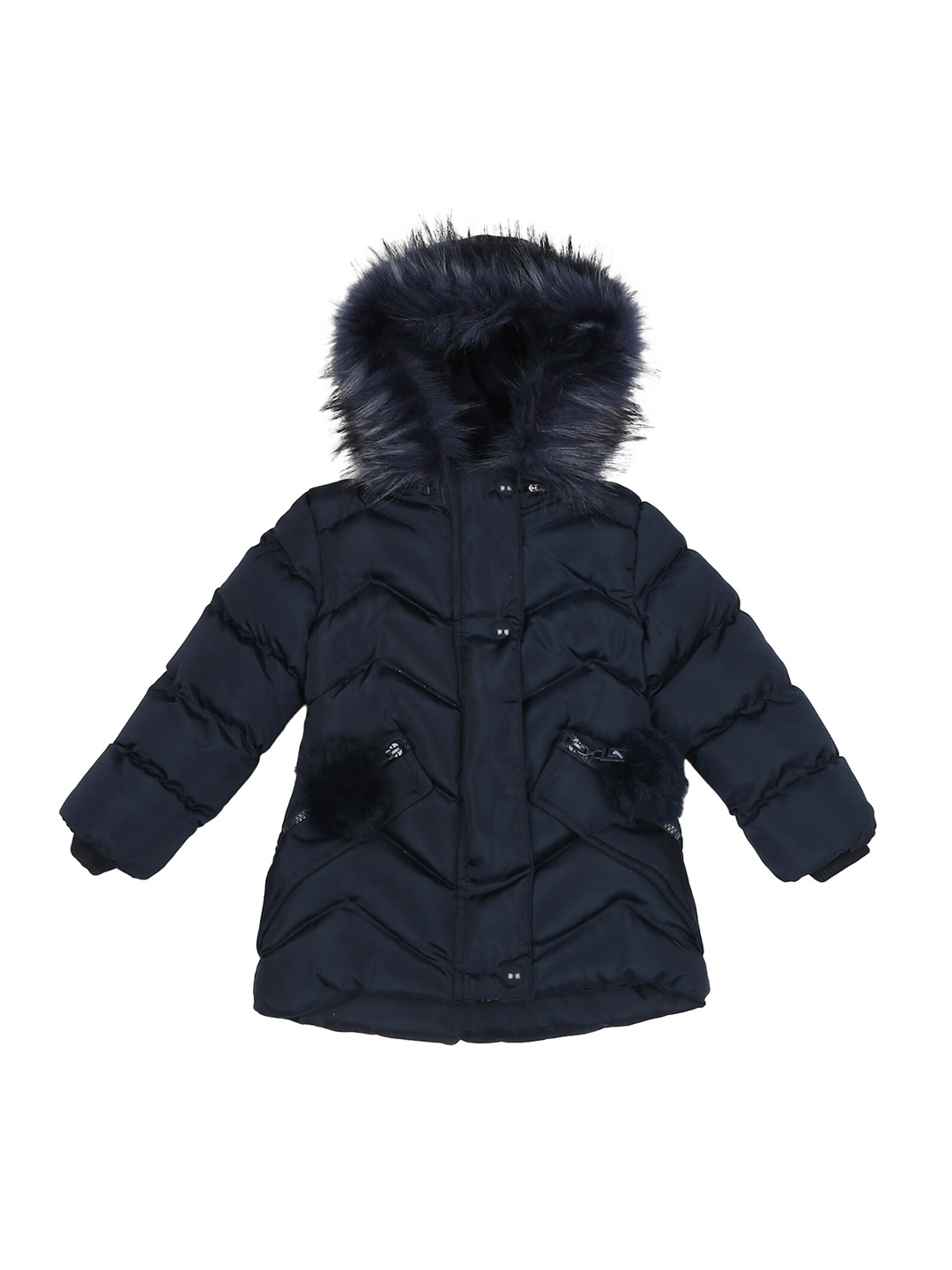

mothercare Girls Longline Parka Jacket, Navy blue
