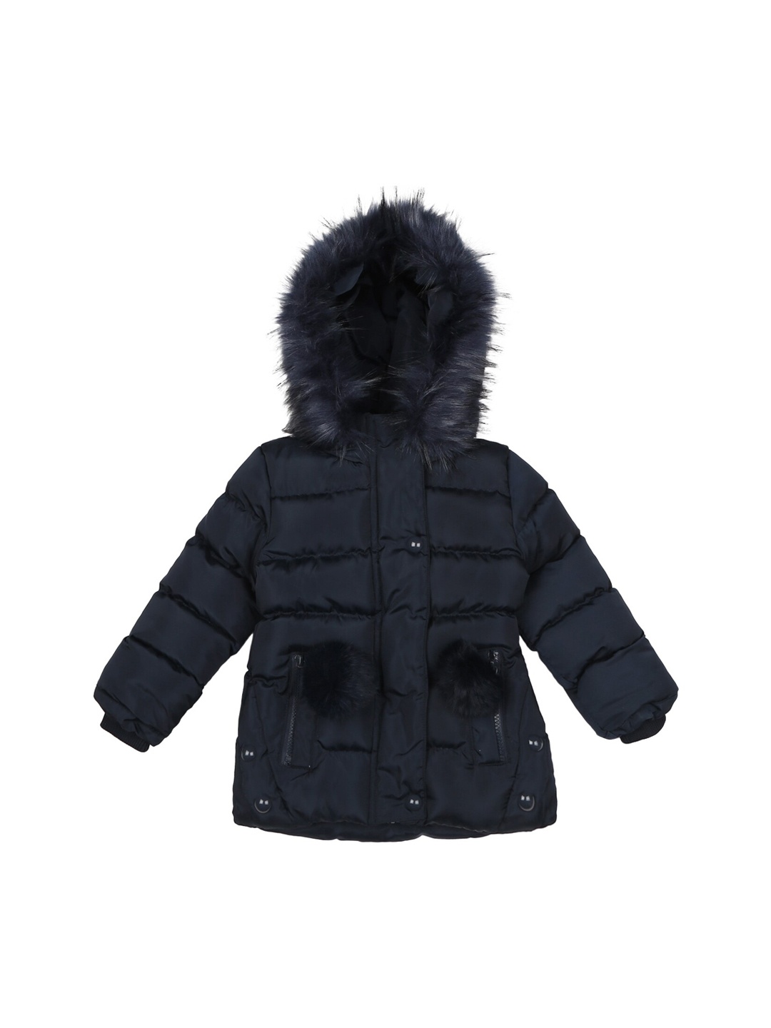 

mothercare Girls Longline Parka Jacket, Navy blue