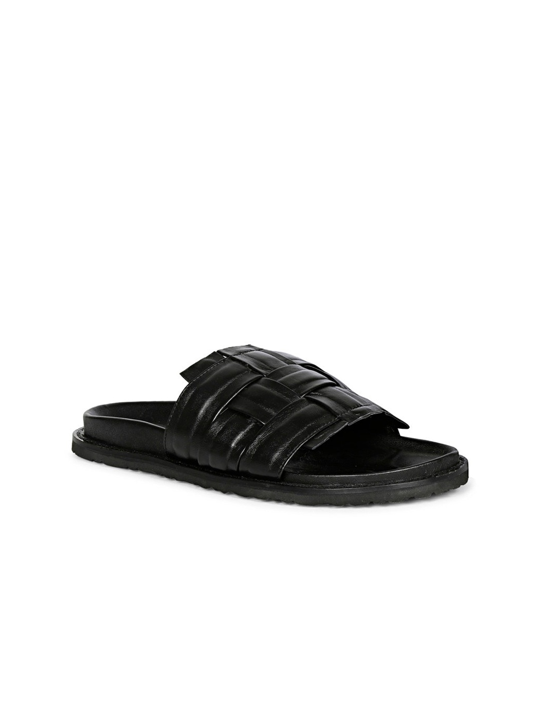 

Saint G Men Black Ethnic Leather Comfort Sandals