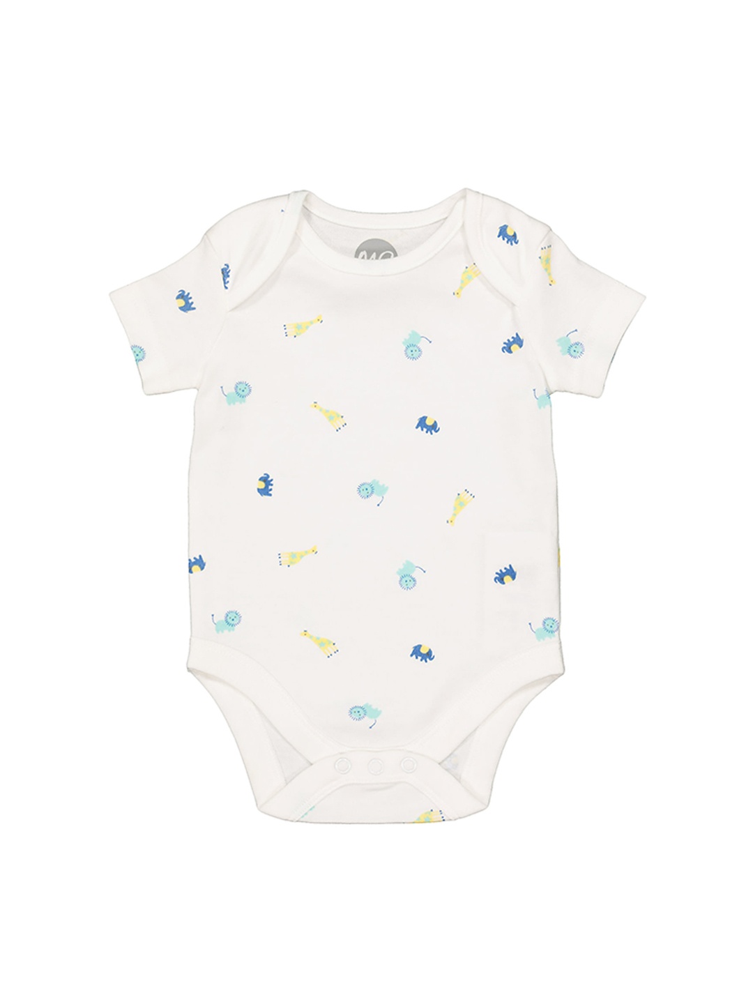 

mothercare Boys Printed Cotton Bodysuit, White