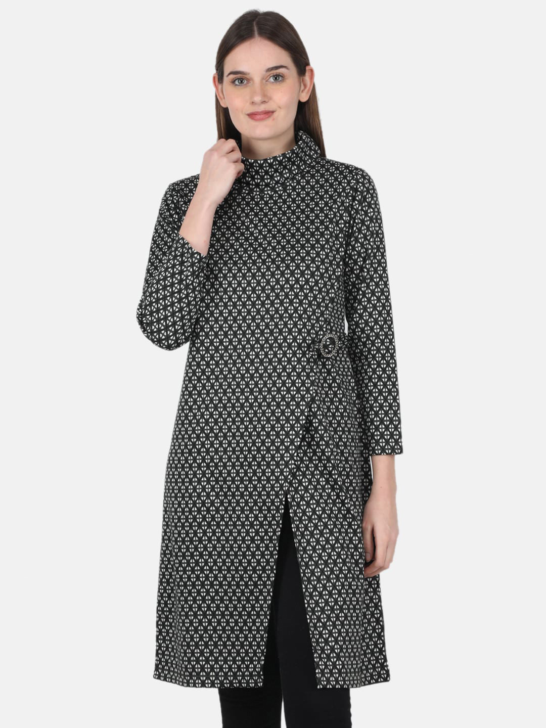 

Monte Carlo High Neck A-Line Dress, Olive