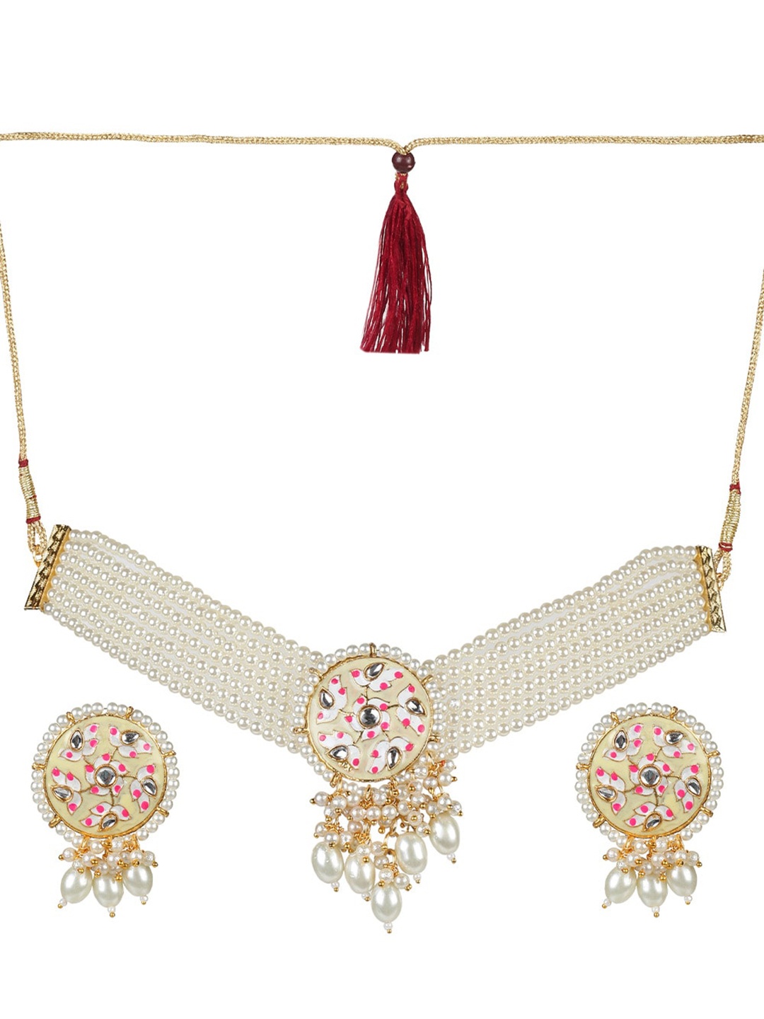 

MAD CLUB Gold-Plated Crystals-Studded Jewellery Set, White