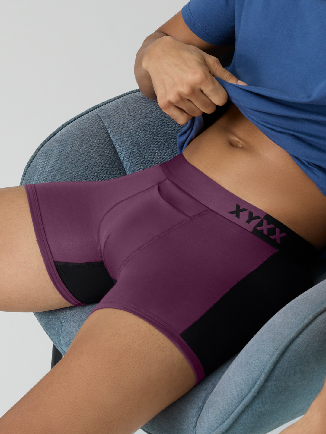 

XYXX Men Colourblocked Micro Modal Dualist Trunks XYTRNK121, Purple