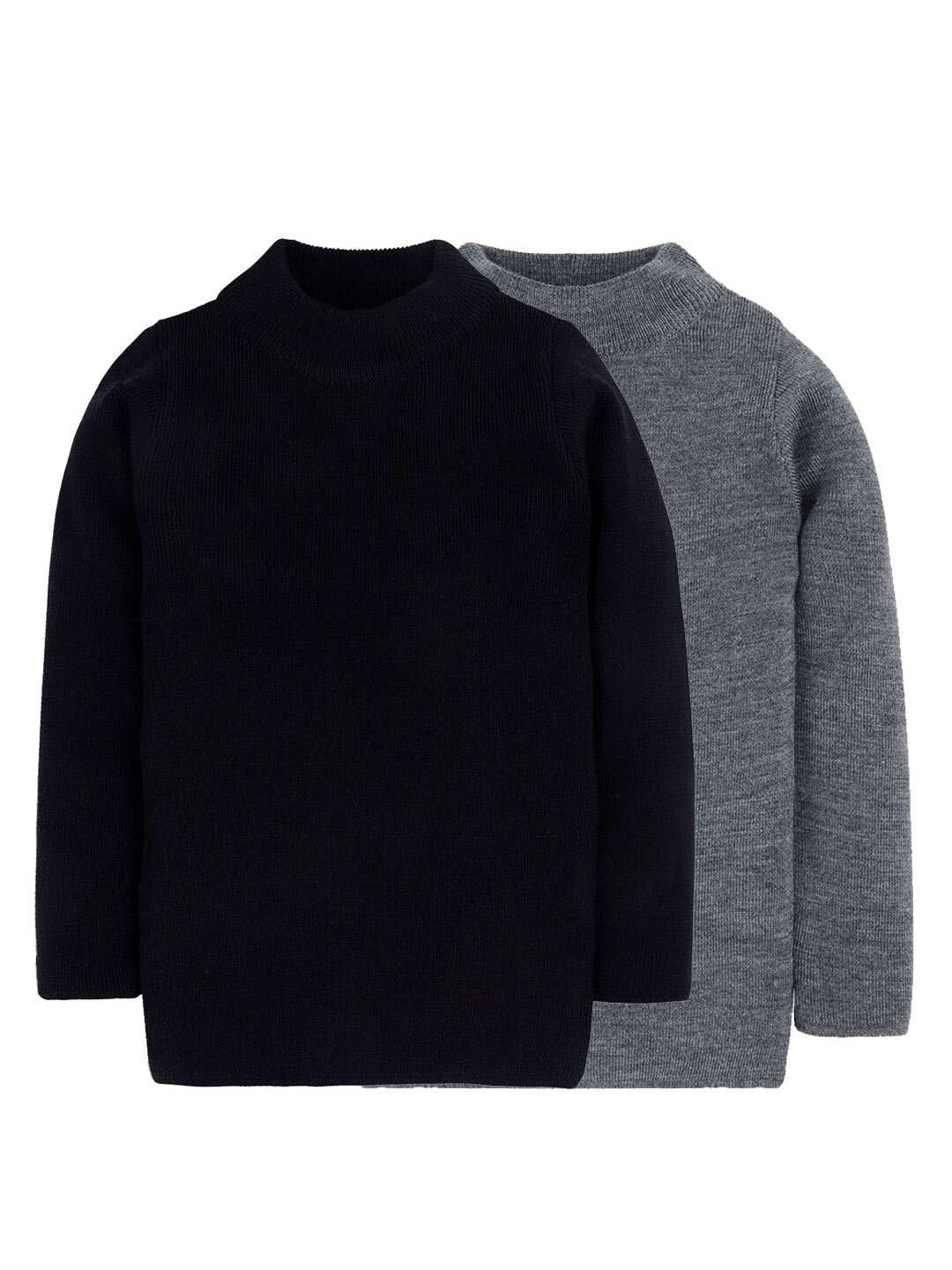 

RVK Unisex Kids Pack Of 2 Round Neck Pullover Sweater, Black