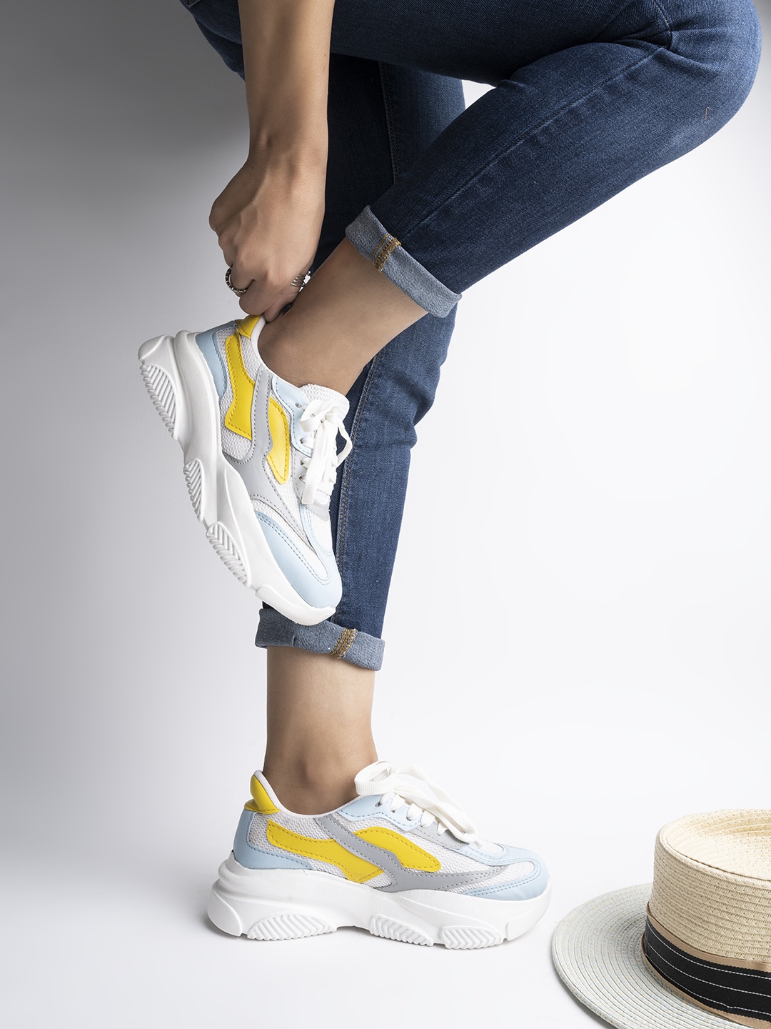 

Shoetopia Girls Woven Design Sneakers, Blue