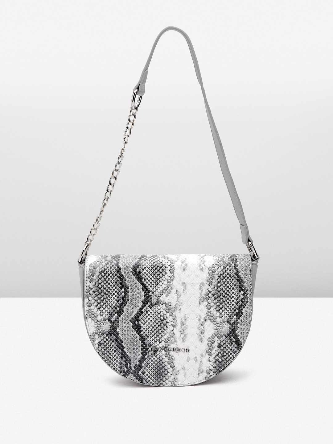 

Lino Perros Snake Skin Textured Structured Shoulder Bag, Grey