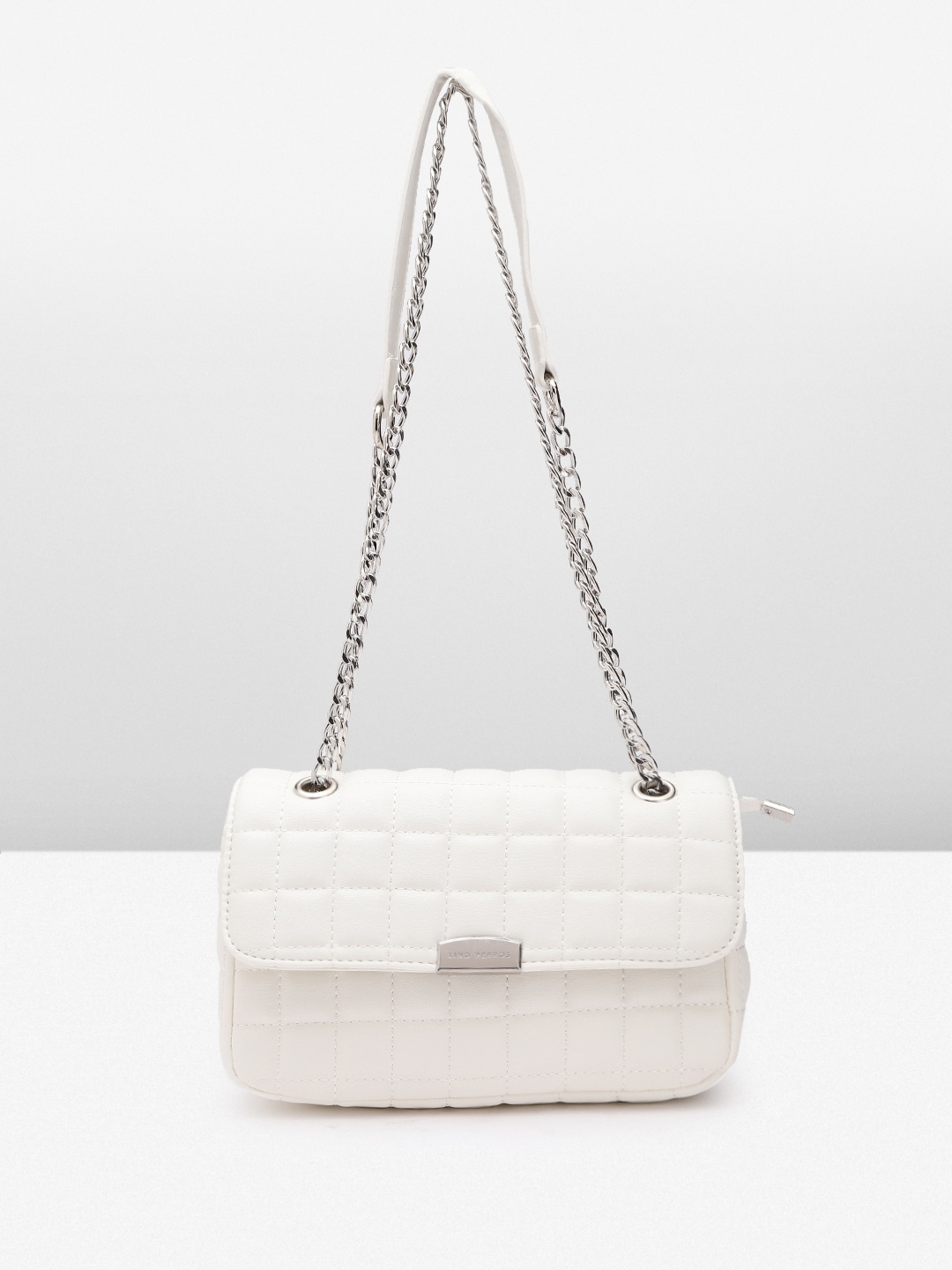 

Lino Perros Structured Sling Bag with Quilted Detail, White