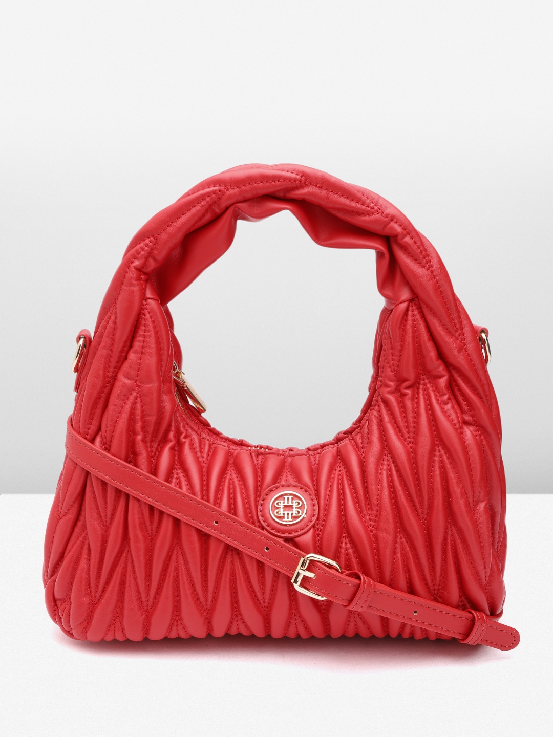 

Lino Perros Textured Structured Handheld Bag, Red