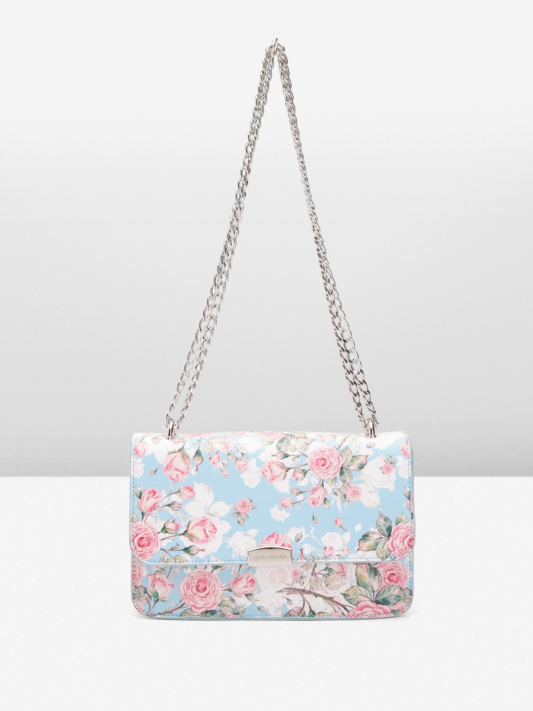 

Lino Perros Floral Printed Structured Sling Bag, Blue