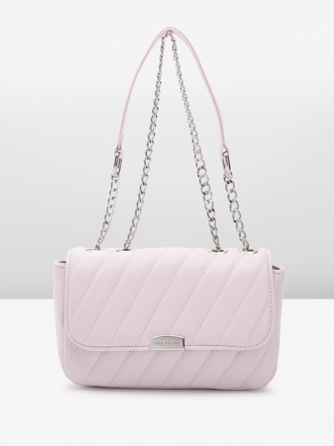 

Lino Perros Structured Sling Bag with Quilted Detail, Lavender