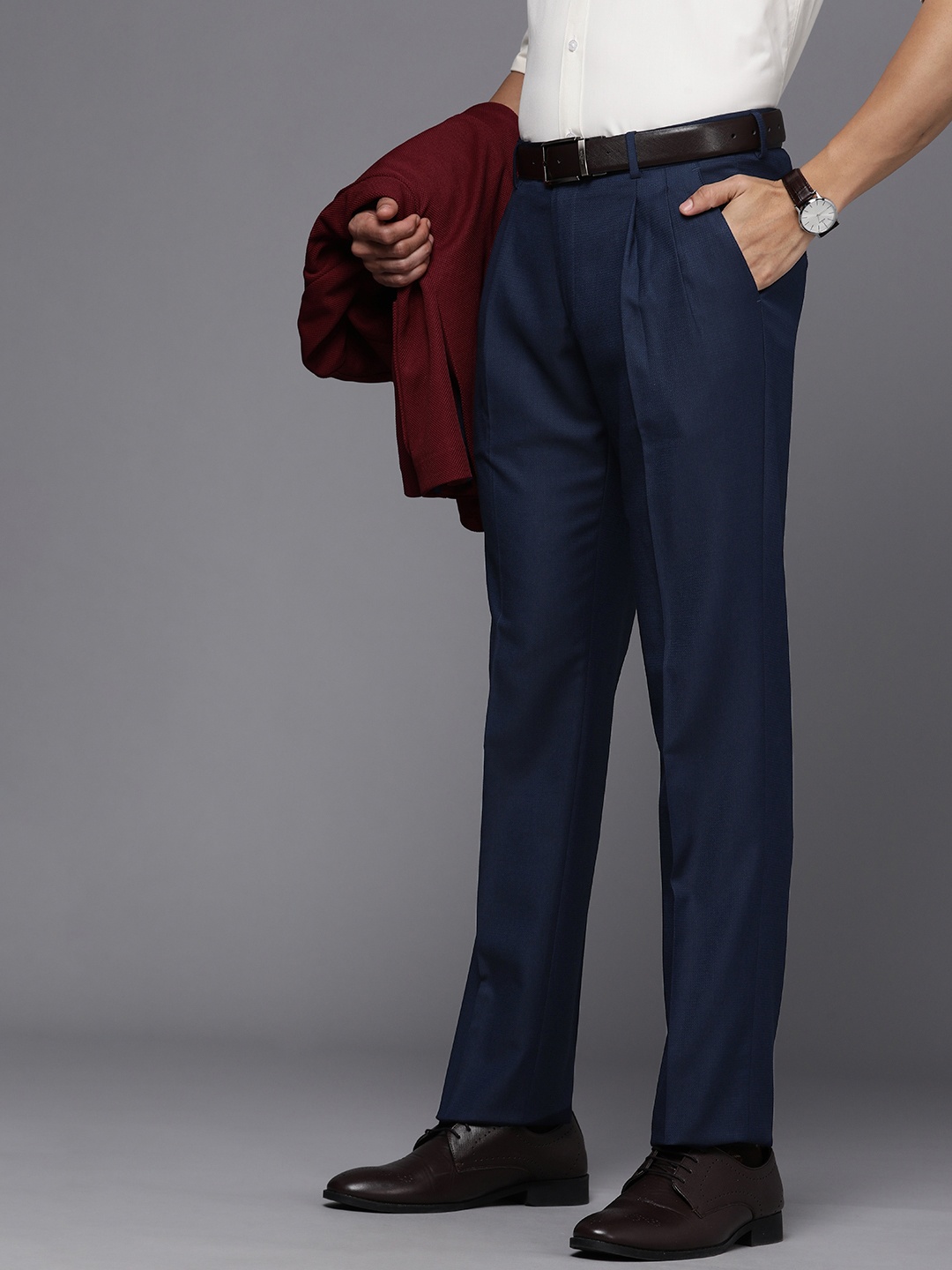 

Louis Philippe Men Navy Blue Trousers