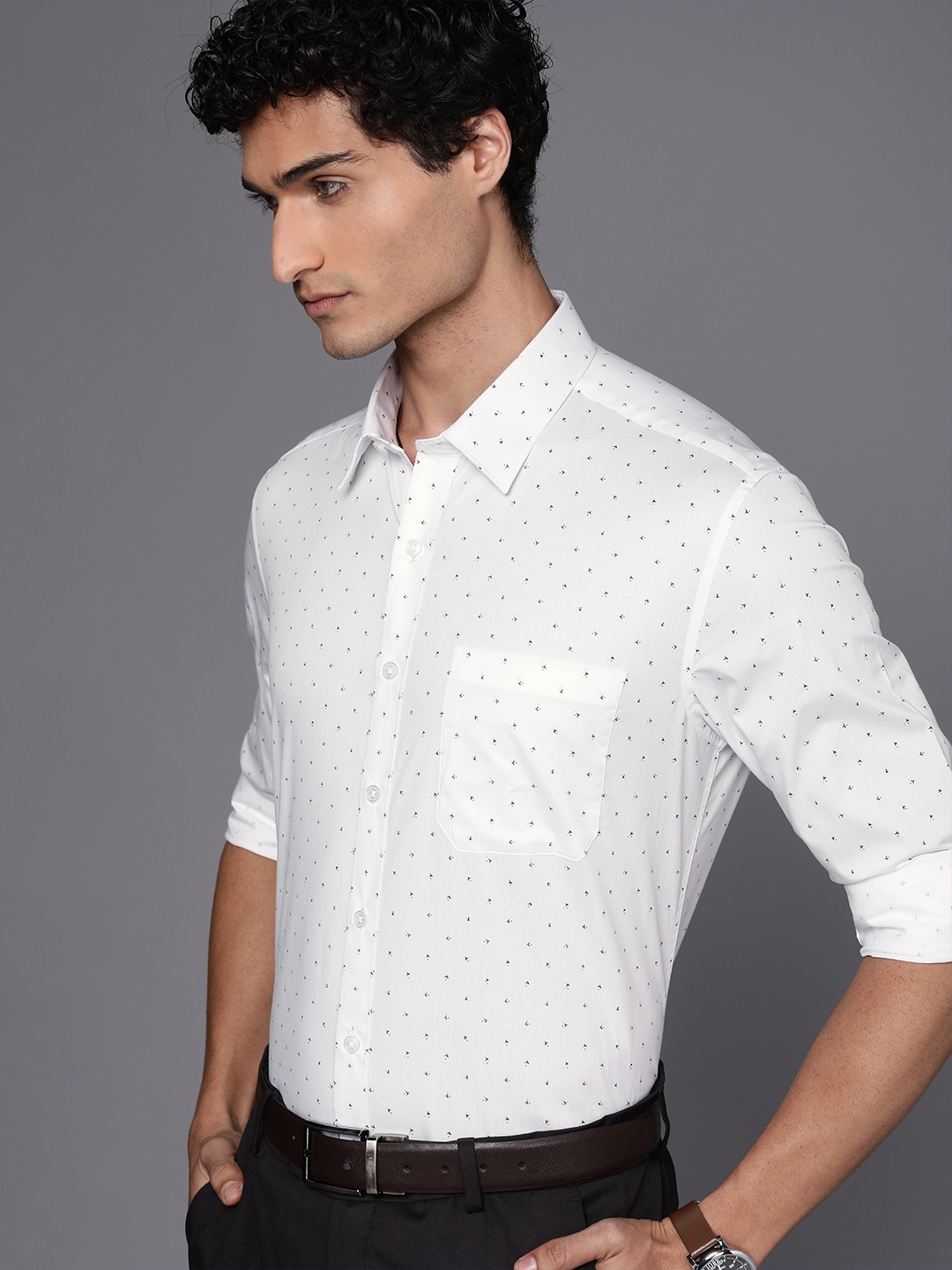 

Louis Philippe Men Pure Cotton Slim Fit Formal Shirt, White