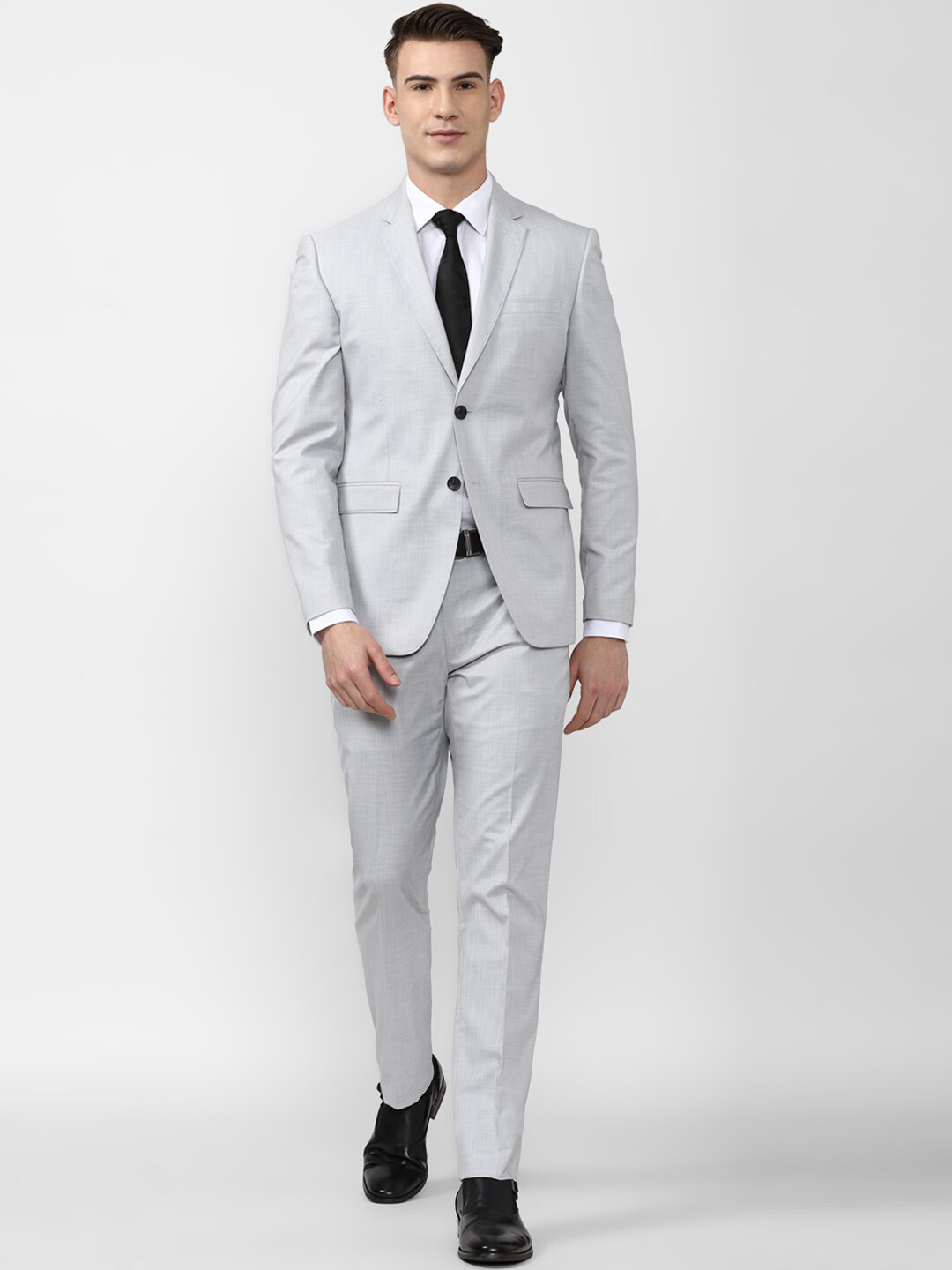 

Peter England Elite Men Self Design Single Breasted Slim Fit Two Piece Formal Suit, Grey