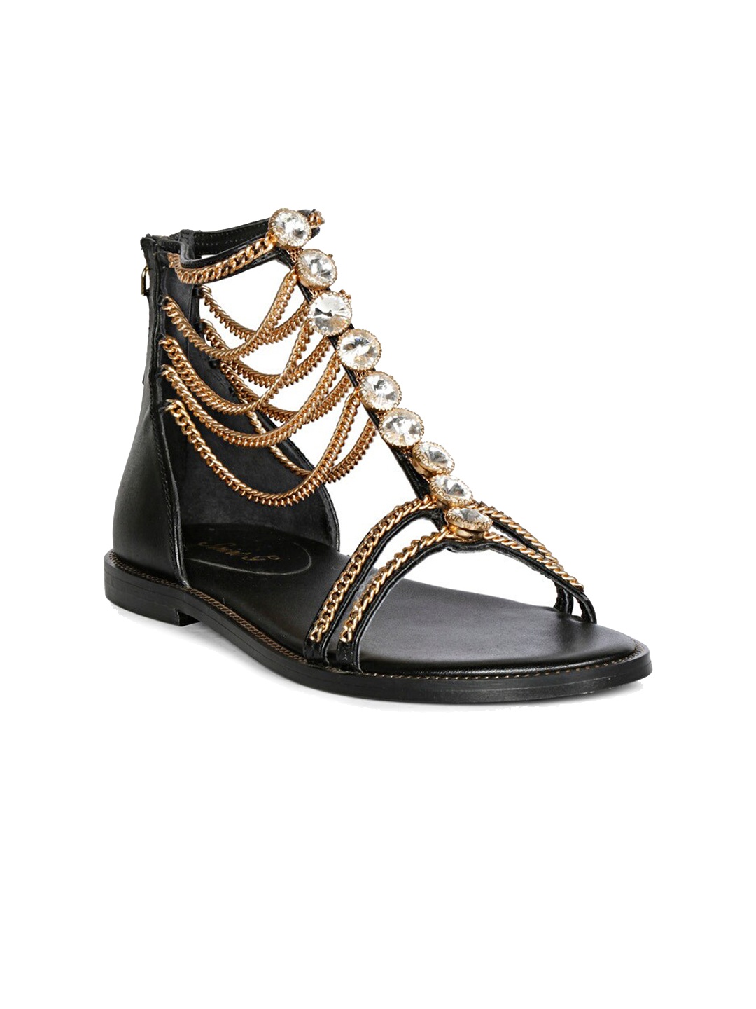 

Saint G Women Embellished Gladiators Flats, Black