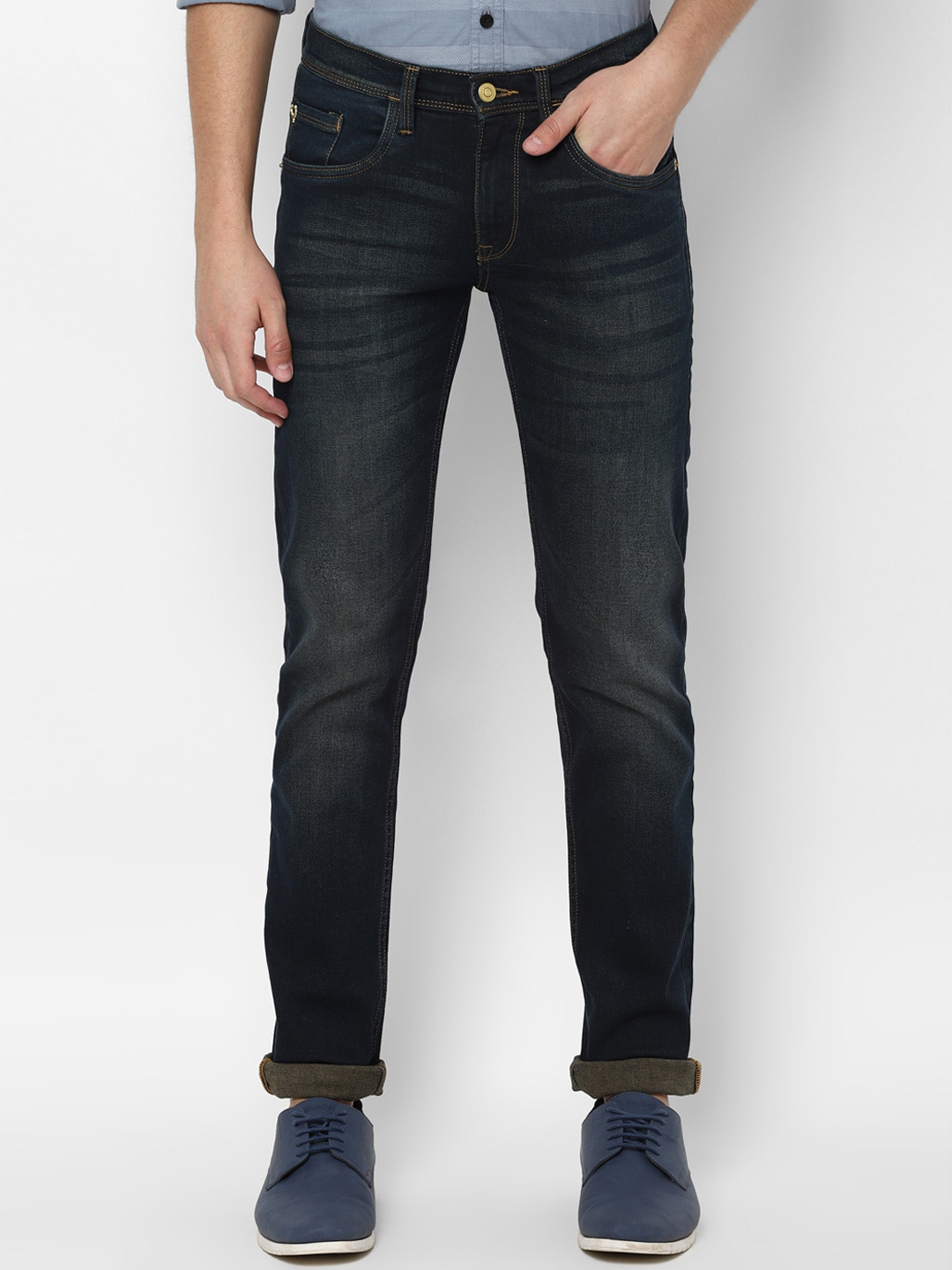 

Allen Solly Men Skinny Fit Heavy Fade Jeans, Navy blue