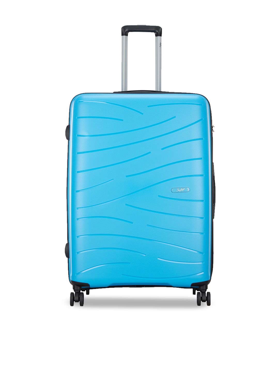 

Skybags Maxx Textured Hard-Sided 360 Water Resistant Large Trolley Suitcase, Blue