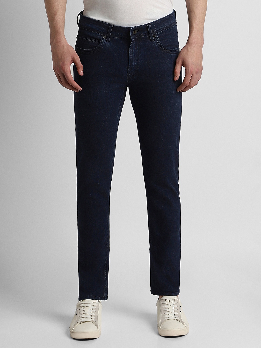 

Peter England Casuals Men Cotton Slim Fit Jeans, Navy blue