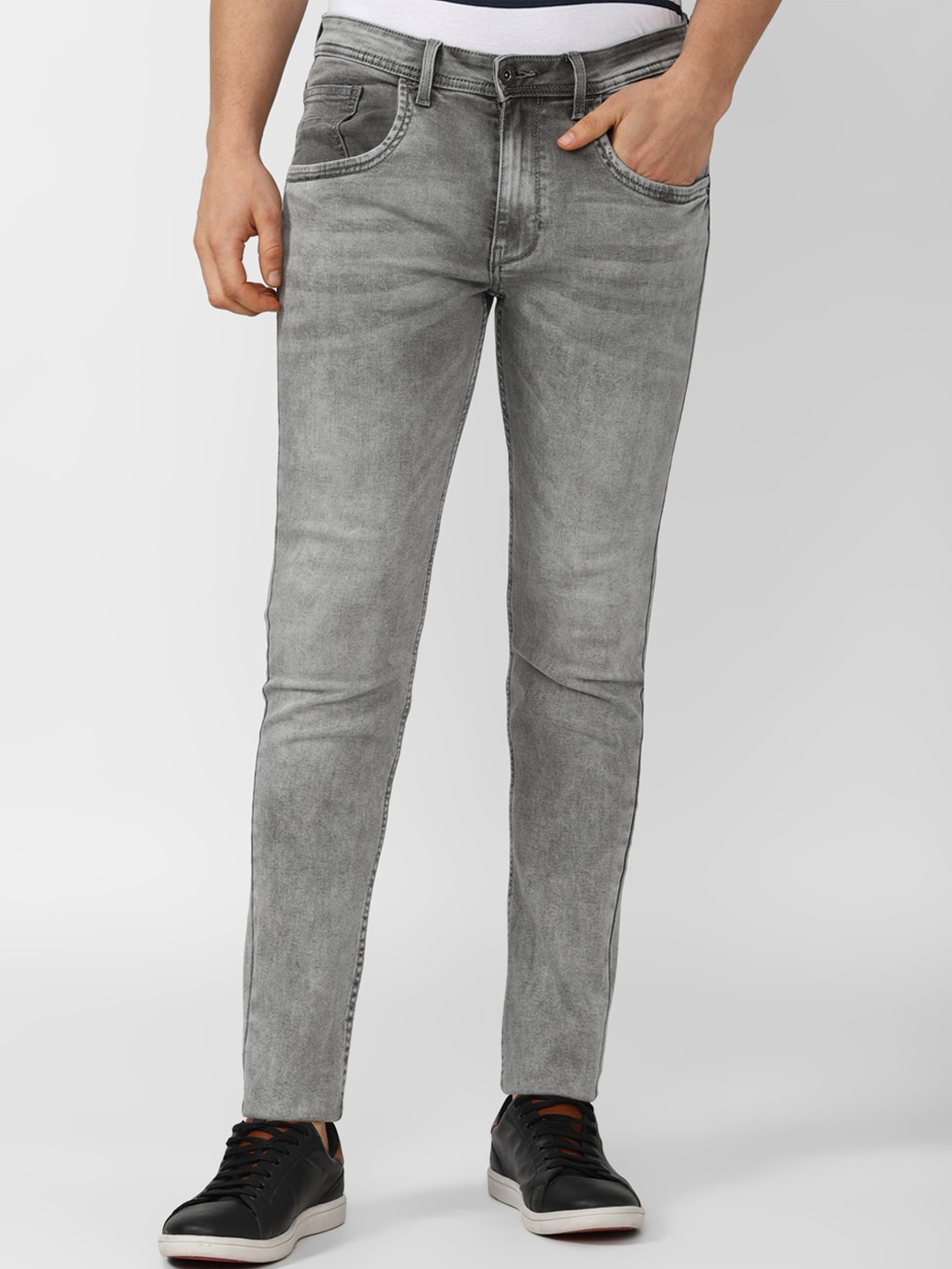 

VAN HEUSEN DENIM LABS Men Cotton Skinny Fit Heavy Fade Jeans, Grey