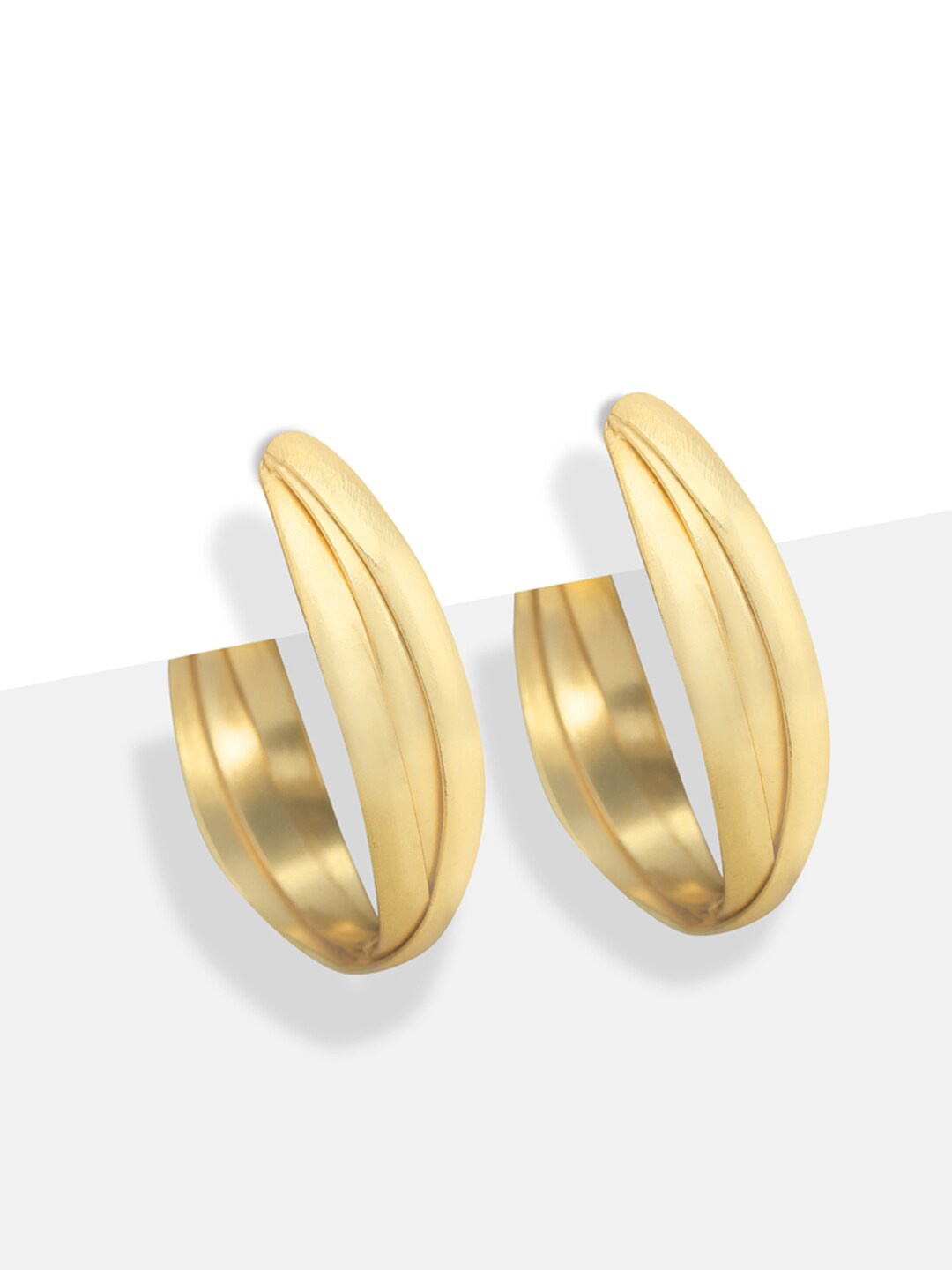 

Tipsyfly Women Gold-Plated Circular Hoop Earrings
